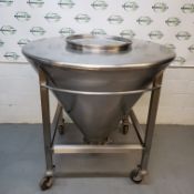 Stainless steel Conic Tank 55'' Diameter x 48''tall 24'' dia. Cover 6 inch butterfly bottom valve