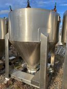 Used Approximately 35 Cubic Foot Stainless Steel Tote Bin, Manufacturer: Ace Fabrication,