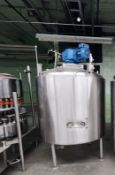 Cooling mixing tank mixer 230-460 volts 3 phase 316 Stainless Steel 500 gallons (Item #102T) (