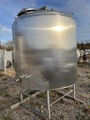 Used Approximately 1,100 Gallon Stainless Steel Jacketed Tank, Manufacturer: Cherry-Burrell,