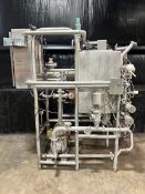 Aprox. 60 Gal. CIP System Tubular Heat Exchanger with Ampco 20 hp Pump, 3520 RPM, Emerson
