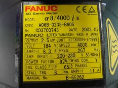 Fanuc a8/4000is(A06B-0235-B605) 2.5 kW AC Servo Motor w/ a64iA Pulsecoder (Handling Fee $25) (
