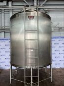 APV 2,500 Gal S/S Single Wall Mix Tank, . S/N:F-4292 Internal Tank Dims: 8 ft. 9 in. H x 7 ft Dia wi
