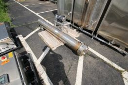 S/S Shell & Tube Heat Exchanger, OD: 7 ft. L x 5-1/2” Dia., with Pump on S/S Frame (INV#82448)(Locat
