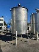 Aprox. 1,500 Gal. S/S Single Wall Vertical Mix Tank, Vessel Dims. Aprox. 94” Tall x 6 ft. Dia., with