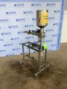 Single Piston Cup Filler, with S/S Infeed Funnel, Mounted on S/S Portable Frame (INV#80092)(Located