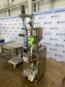 S/S VFFS Unit, with S/S In Feed Funnel, Mounted on Casters (NOTE: Missing Control Screen; Unit is C