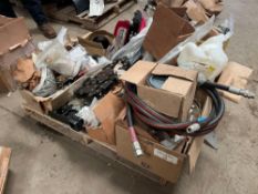 Pallet of Assorted Tail Lights, Tow Hitch, Car Parts, Tow Hitch Attachment
