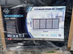 2024 Steelman 7FT-10D 7' Workbench with 10 Drawers & 2 Cabinets