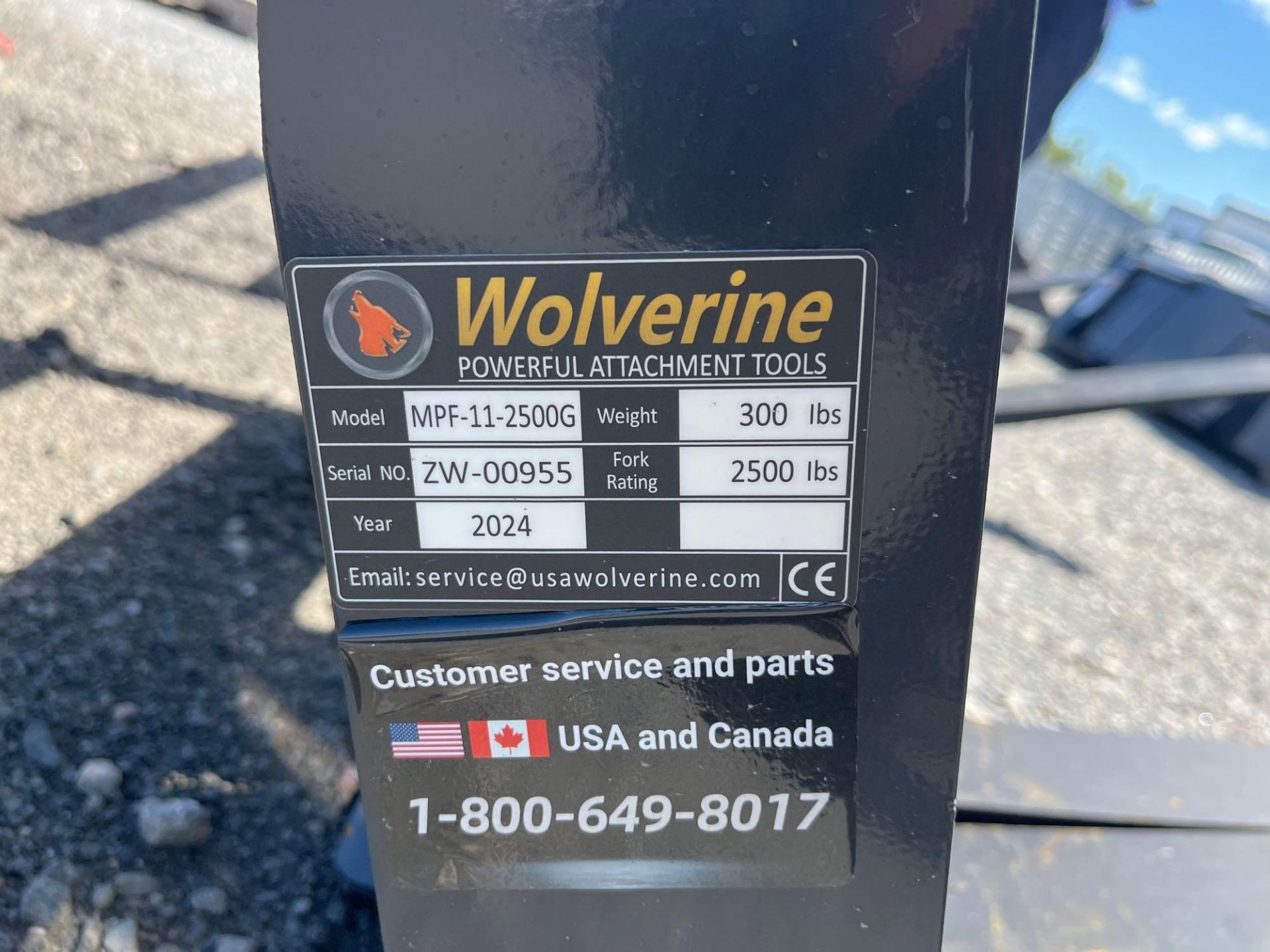 2024 Wolverine MPF-11-2500G Mini Skid Steer Pallet Fork Attachment - Image 3 of 5