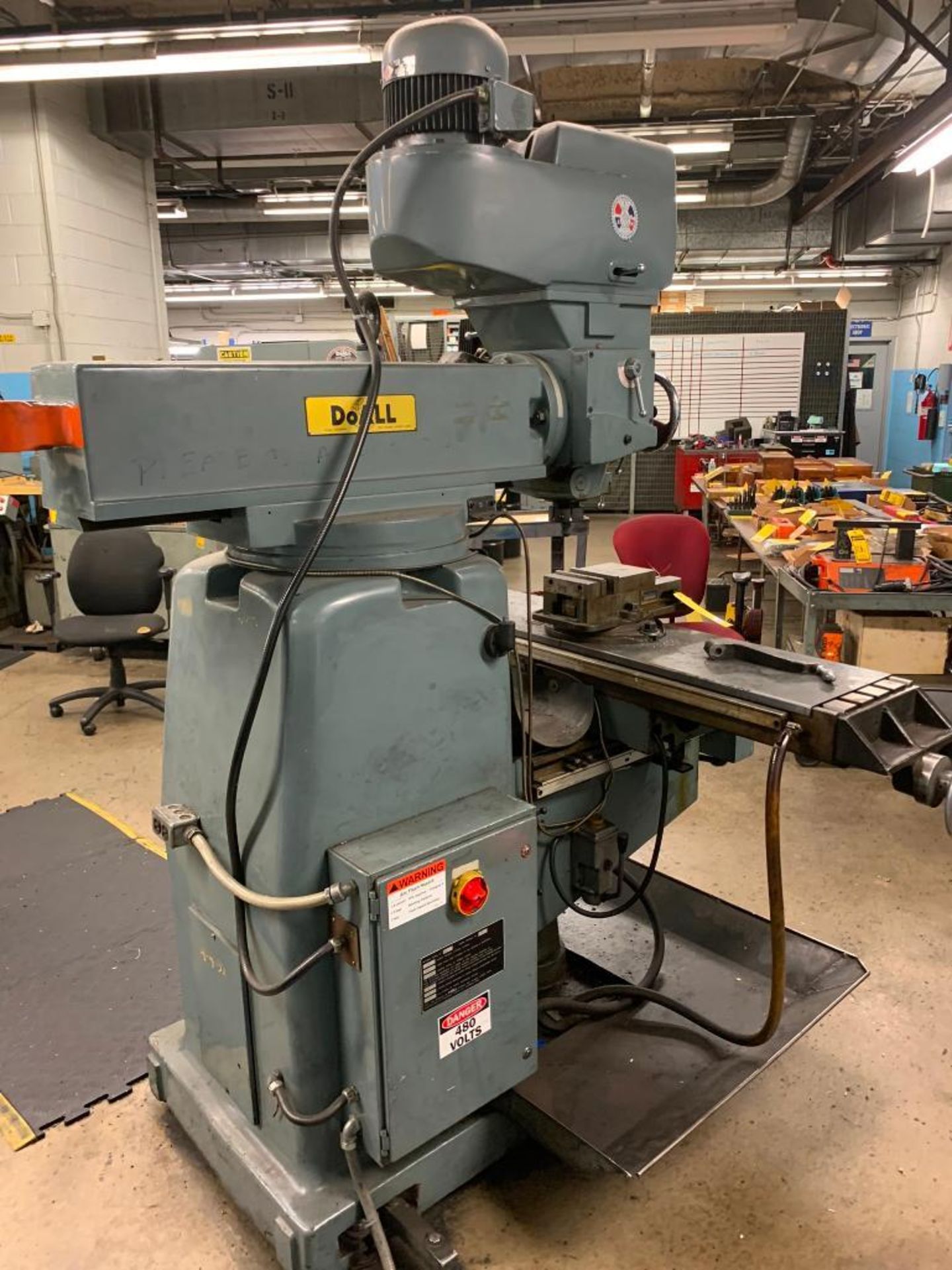 DoAll Vertical Milling Machine, 53" X 12" T-Slot Table, Acu-Rite III 2-Axis DRO - Image 9 of 10