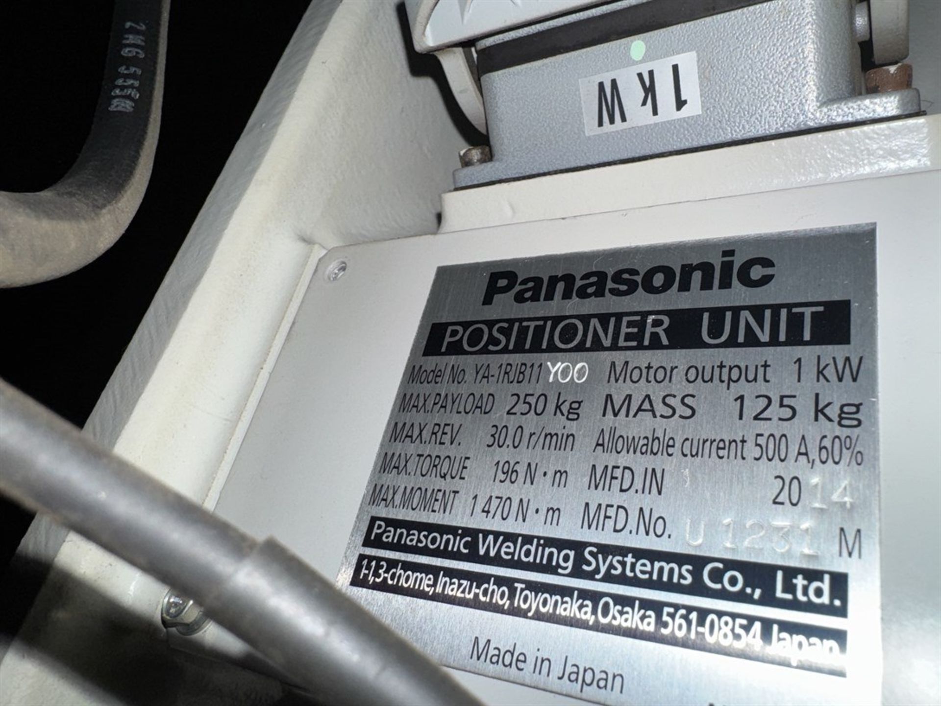 PERFORMARC Robotic Welding Cell, w/ 2014 PANASONIC YA-1 6-Axis Robot, 8 Kg Payload, PANASONIC YA- - Image 4 of 15