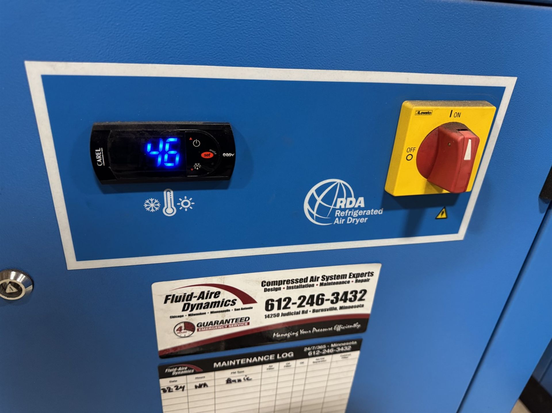 PNEUTECH RDA-300-NC-116 Refrigerated Air Dryer, s/n 22T-H03720, 300 cfm - Image 3 of 4
