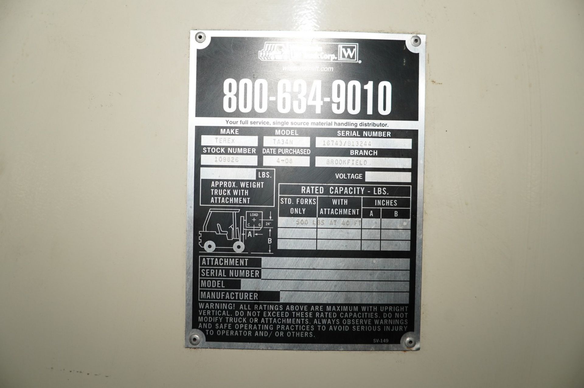 Terex Model TA34N Boom Lift - Image 5 of 8