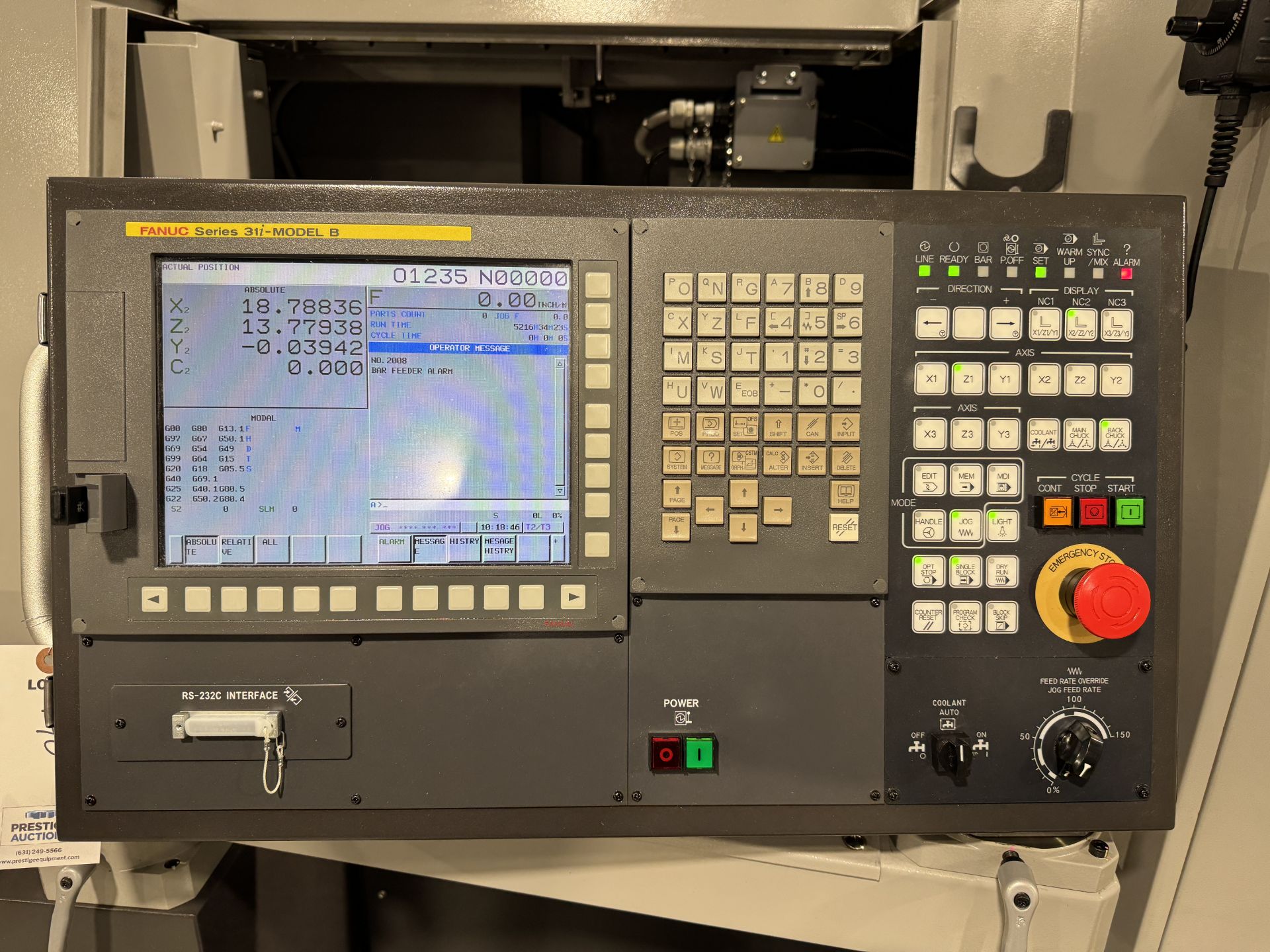 2022 Tsugami BW-329Z CNC Precision Swiss Type Lathe, S/N 1884 [2022] - Image 3 of 32