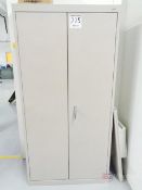 Sandusky 2-Door Metal Cabinet w/ Cleaner Supplies