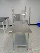 Lot of Fisher Scientific 5' Wide Adjustable Height Lab Bench/Stainless Steel Table/Wire Racks