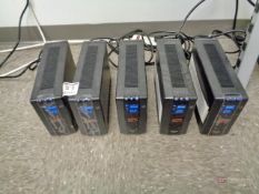 (5) APC Back-UPS 1000 Battery Back Ups, (4) Power Strips