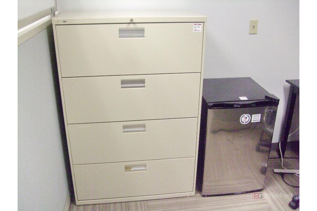Hon 4-Drawer Lateral Filing Cabinet, Kenmore Mini Fridge - Image 3 of 7