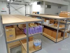 (9) Section Adjustable Steel Shelving w/ Wood Decks