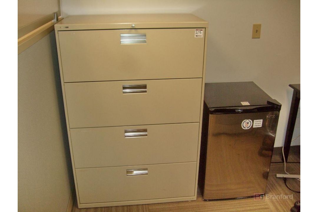 Hon 4-Drawer Lateral Filing Cabinet, Kenmore Mini Fridge - Image 2 of 7