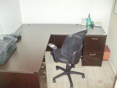 (2) L-Shaped Desks, (2) Swivel Chairs