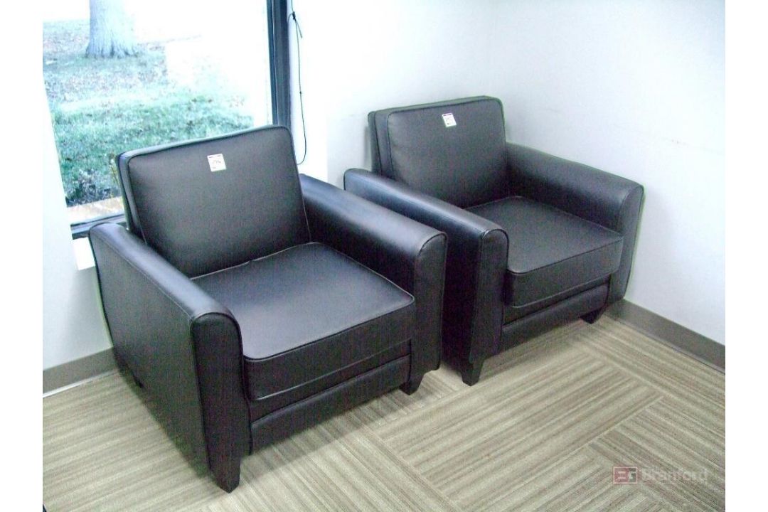 (3) Leather Side Chairs - Image 1 of 4
