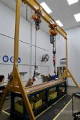 5-Ton Gantry Crane, w/ 5-Ton Accolift Wireless Control Hoist