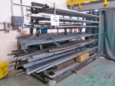 Castered Single Sided Cantilever Raw Material Rack w/ Raw Material