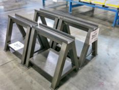 Lot of (4) Heavy Duty Steel Saw Horses