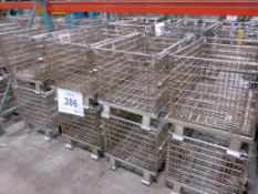 Lot of (16) Castered Collapsible Stackable Steel Totes