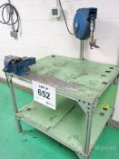 Custom Made Aluminum Framed Steel Topped Workbench