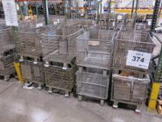 (16) Castered Steel Collapsible, Stackable Totes