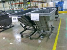(2) Plastic Castered Forklift Mount Self-Dumping Hoppers