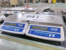 Lot of (2) Uline Model H1651 60 Lb Cap. Digital Scales