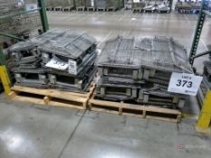 (2) Pallet Lots of Castered Steel Collapsible, Stackable Totes
