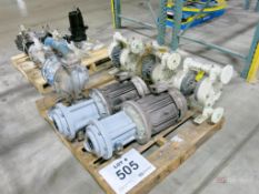 Lot of (4) Diaphragm Pumps, (2) Electric Mitsubishi Pumps