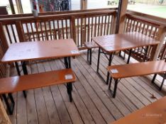 (2) Garden Tables w/ (4) Benches