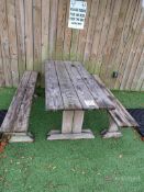 (2) Wood Tables w/ (4) Benches