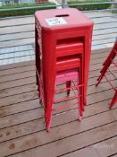 (4) Red Metal Bar Stools