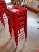 (4) Red Metal Bar Stools