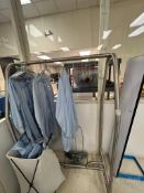 Stainless Steel Coat/Smock Rack w/ Assorted Cleanroom Smocks