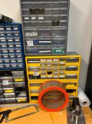 (9) Assorted Parts Bins w/ Contents; Assorted Boxes w/ Tools and Parts