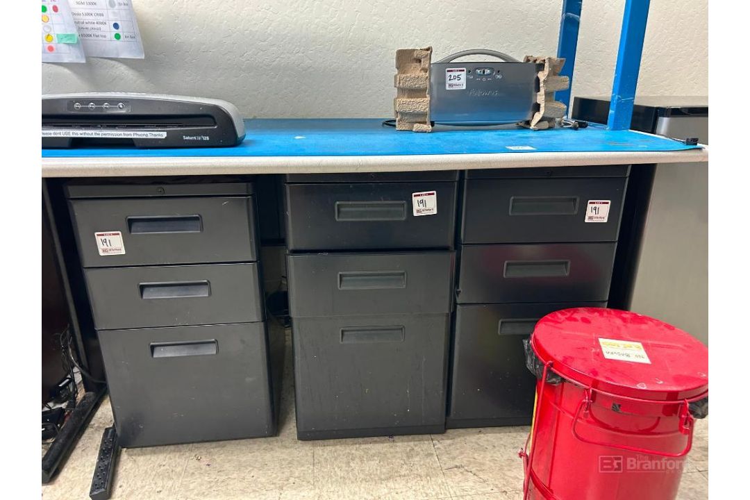 (7) Metal File Cabinets, Book Shelf, (5) Workbenches - Image 4 of 15