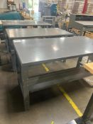 Lot (3) Uline Metal Worktables; Dims: 30