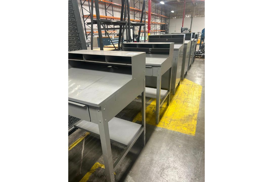 Lot (7) Uline Metal Work Stations - Image 3 of 6