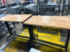 Lot (2) Husky Adjustable Height Worktables on Casters