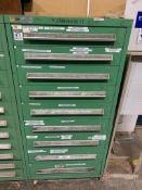 Vidmar 9-Drawer Storage Cabinet w/ Contents