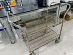 Uline 2-shelf wire metro cart on casters