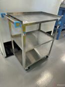 Lakeside 3-tier stainless steel utility cart on casters